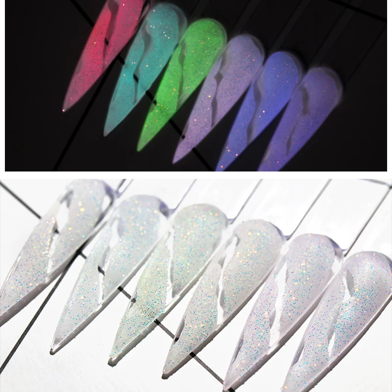 TCT-462  Luminous Crystal Sand Glow Dark In Nail Glitter Art Decoration DIY Tumbler Crafts Accessories Festival Party Supplier