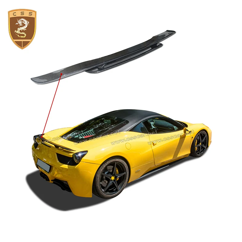 

Car-styling Fit for Ferrari 458 modified double carbon fiber tail spoiler 11-13 wing tail Fibre Drift Splitter Racing Kit