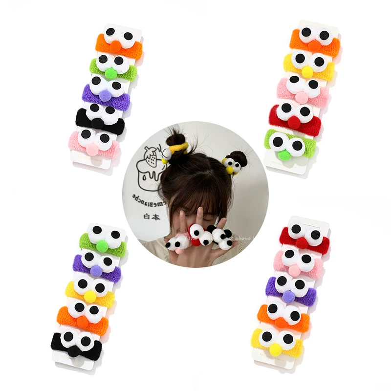 2/5 Pcs/Set Women Girls Cute Sweet Cartoon Hair Bands Children Colors Soft Scrunchies Rubber Bands Female Hair Accessories Kids