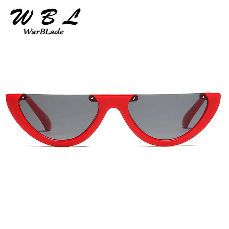 

WarBLade Classic Trendy Half Frame Rimless Cat Eye Sunglasses Women Clear Brand Designer Sun glasses For Female Oculos de sol