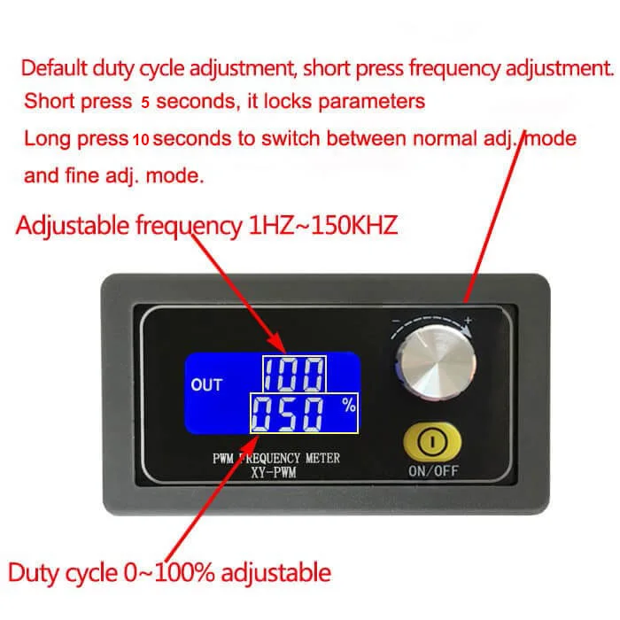 1 Hz-150 kHz XY-KPWM PWM Signalgenerator Pulsfrequenz Arbeitszyklus Einstellbare Modulplatine LCD-Display 1 2 3 Kanal Rechteckwelle – Detail 2