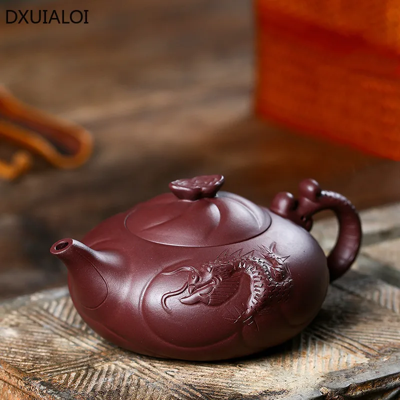 

Purple Clay Pot Pure handmade Purple Eggplant Mud Teapot home living room coffee table tea set hotel tea house Soak teapot