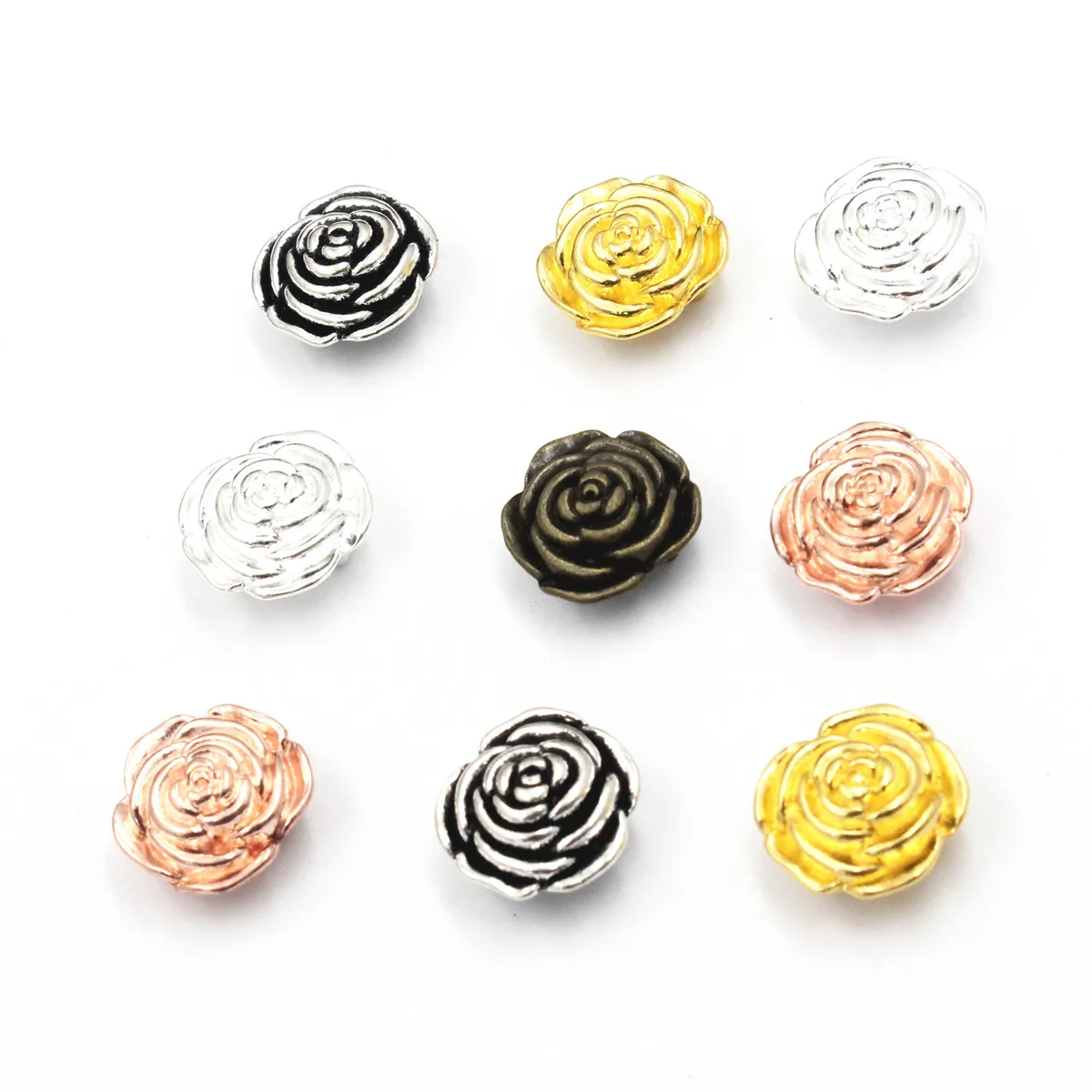 20pcs Fashion Flower Slider Beads For Bracelet Necklace DIY Making Accessories 18x19mm Hole:Approx 2.5x10.5mm K05445