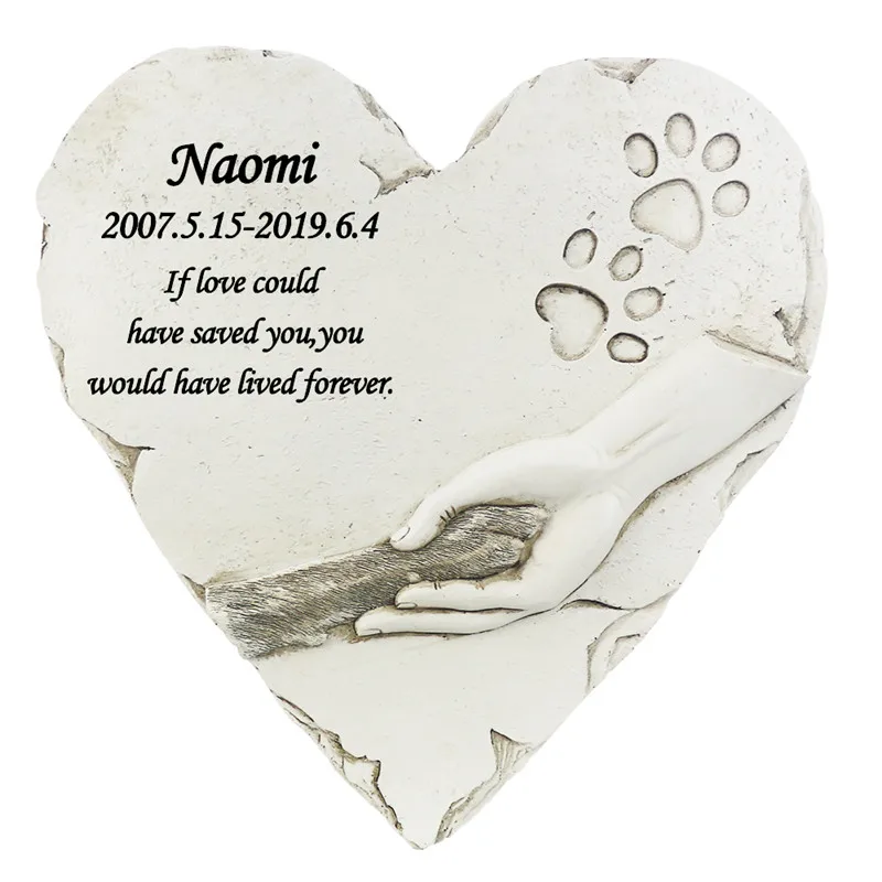 All Blanks Can Be Customize Pet Keepsake Gravestone Tomb Paw Print Animal Monument Garden Backyard Dog Cat Supplies JSYS