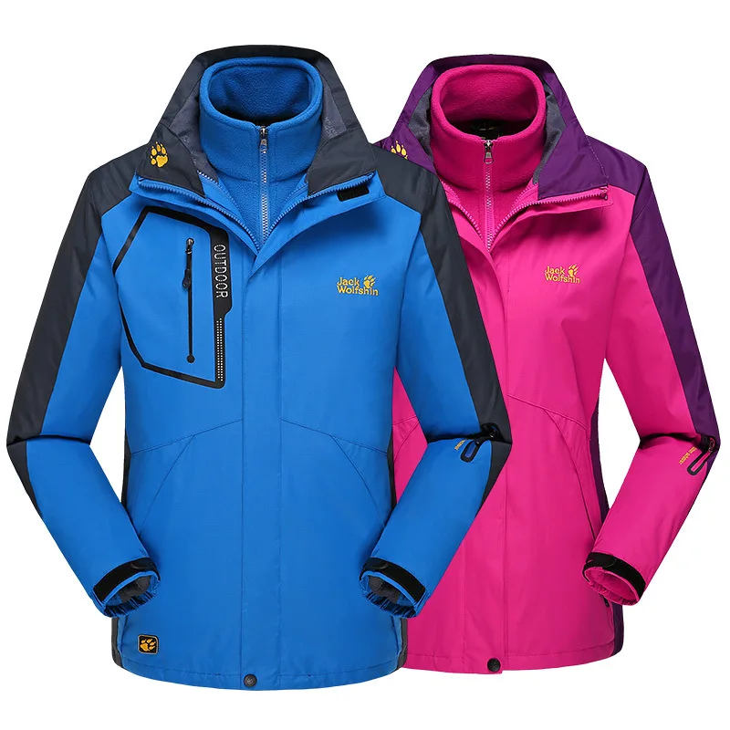 Autumn and winter new style jacket women three-in-one couple windproof waterproof outdoor ski suit men climbing