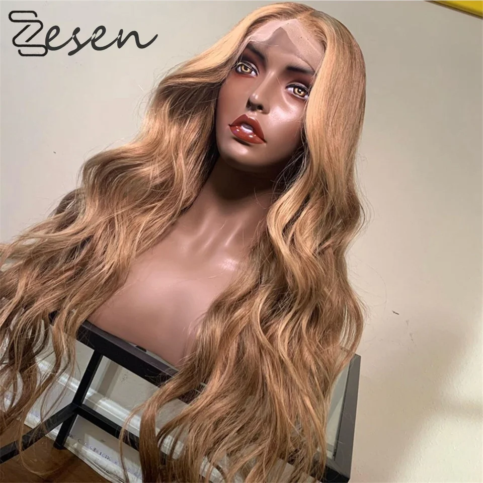 

Brown Lace Front Wigs Body Wave Heat Resistant Fiber Synthetic Wig For Women with Natural Hairline Daily Wear