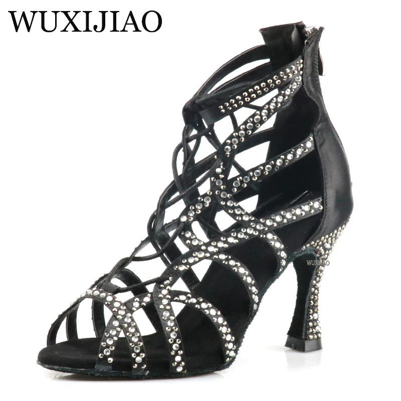 Wuxijiao Vrouwen Latin Dansschoenen Nieuwe Dansschoenen Unieke Ontwerp Salsa Schoenen Diamant Sandalen