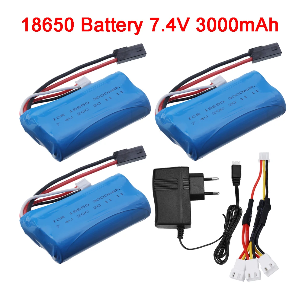 7.4V 3000Mah Li-ion Battery + charger For MJX T40 T40C F39 F49 T39 Syma 822 RC Helicopter truck Parts for BG1518 BG1513 BG1515