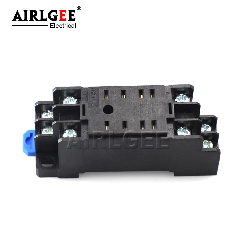 DYF08A DTF08A Intermediate Small Time Relay Base 8-pin Rail Socket Suitable for HH52P MY2NJ H3Y-2 Relay