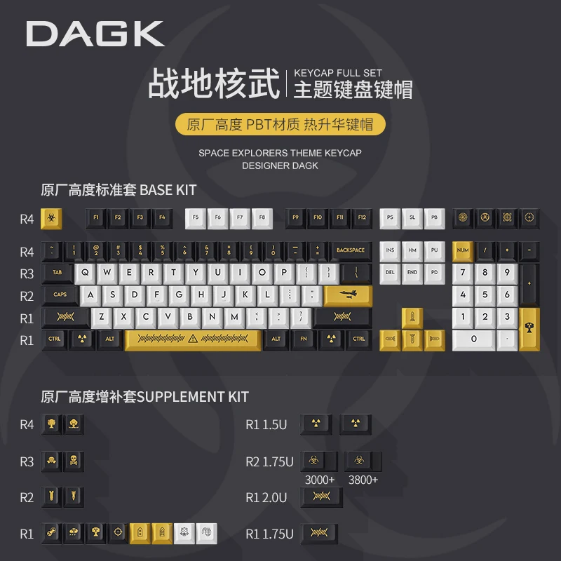 

1 Set PBT Keycaps War Key-cap Cherry Profile For Mechanical Keyboard For GK61 GH60 RK858 SK87 Base Kit 61/68/87/98/104 Layout