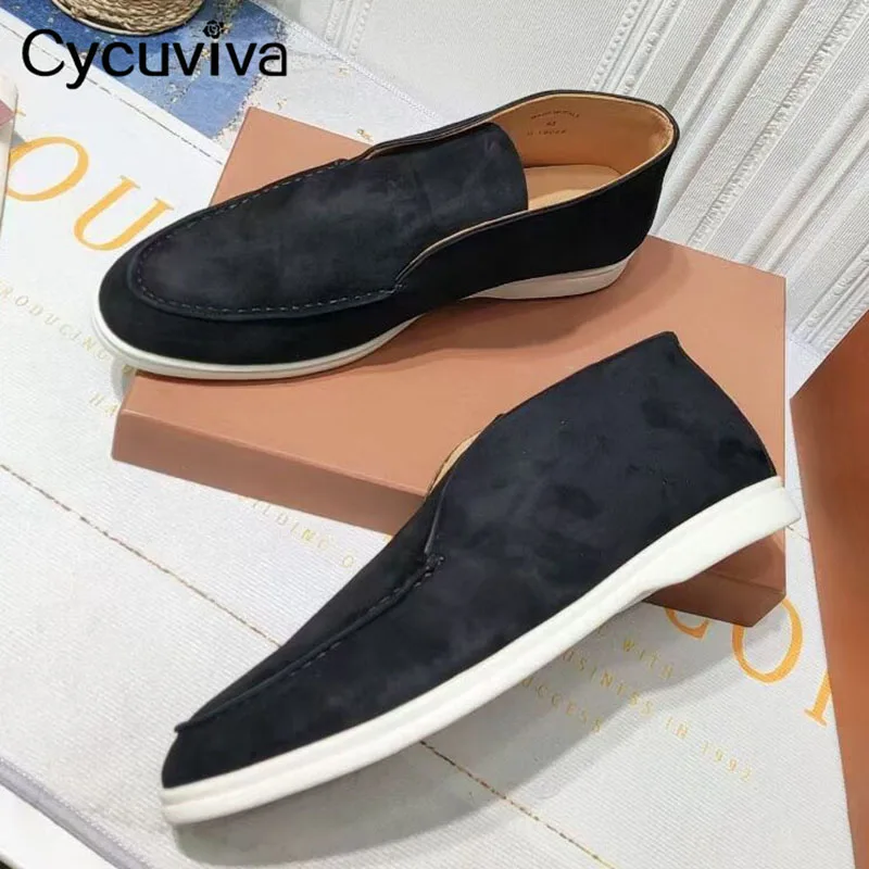 2021 Kid Suede Penny Loafers Women High Top Nude Casual Flat Shoes Woman Slip On Ladies driving lazy Winter Open Walk Shoes