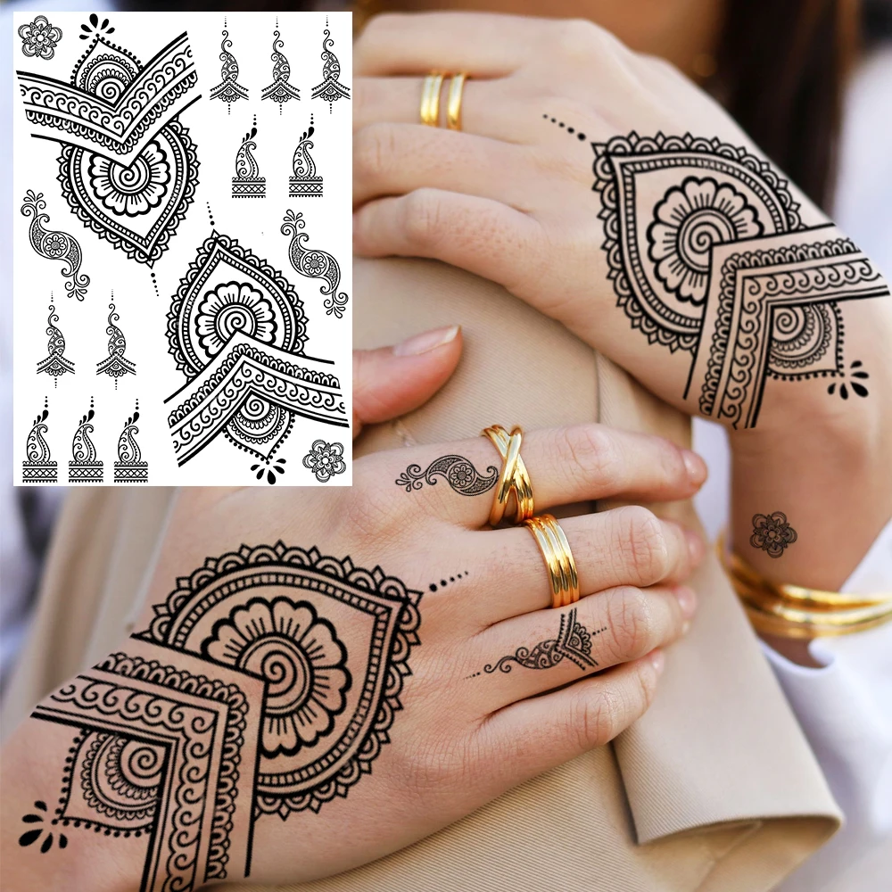 Goldocean preto índios pena mulheres pulso braço tatuagens adesivos falso à  prova dwaterproof água borboleta tatuagem temporária corpo tornozelo tatto  / Tatuagem e arte corporal, image size:1000x1000