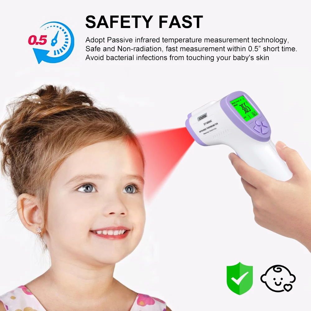 DT-8806C IR Infrared Digital Thermometer LCD Non-Contact Forehead Baby Adult Body Termomete Handheld Laser Temperature Gun Meter