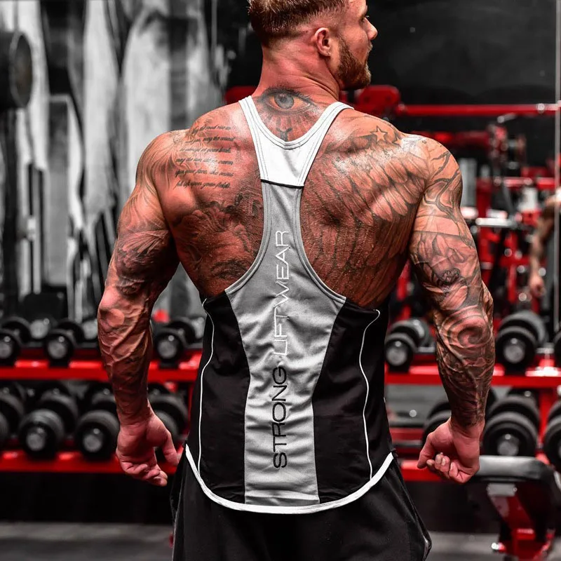 The high quality new Mens Bodybuilding Tank top Gyms Fitness sleeveless shirt  Cotton clothing Fashion Singlet vest Under shirt