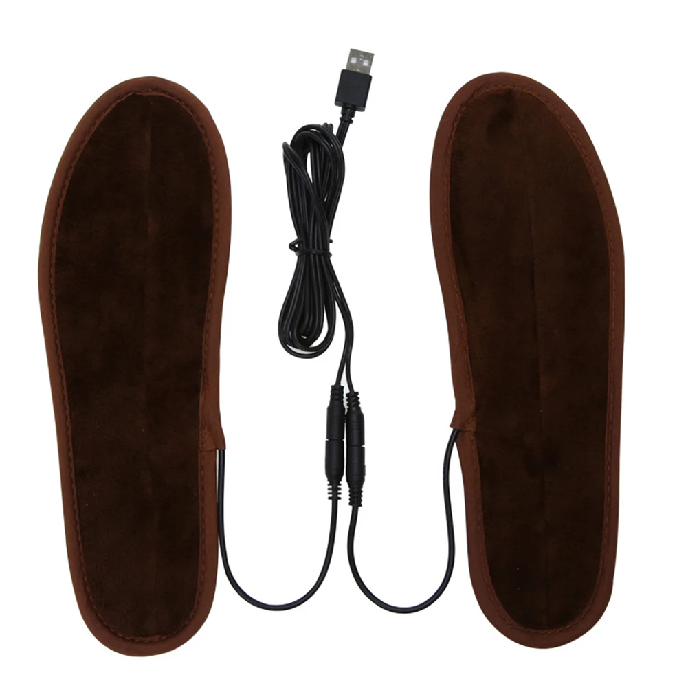 1 Pair Unisex Soft Cold-proof USB Charging Electric Heating Insole Foot Warmer Pad Rechargeable Heater Pads Soles ortopedia