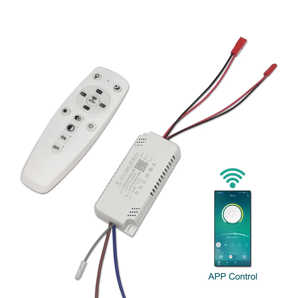

Intelligent LED Driver 2.4G remote&APP bluetooth control lighting transformer be used for dual colors LED ribbon in chandelier