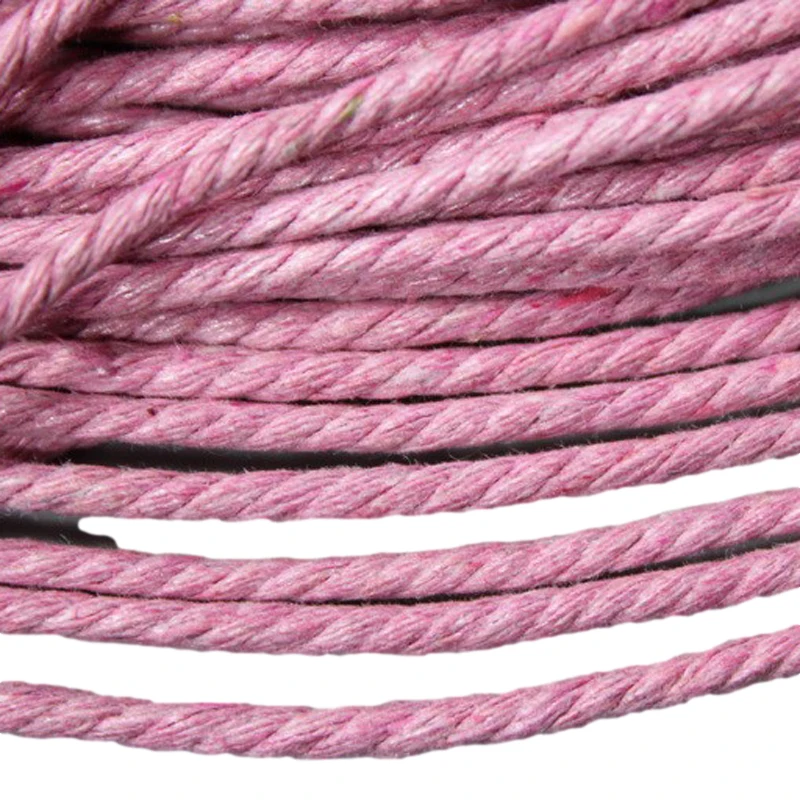 AaaZee 20 Yards 2.5mm Pink Hemp Cords For DIY Bracelet Jewelry Making Crafts Decoration, Cotton Rope