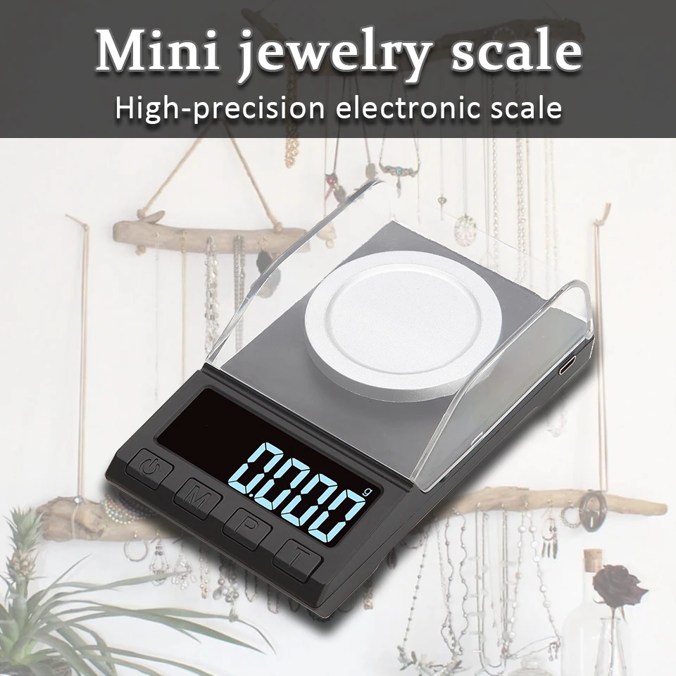 100g/50g/20g/10g 0,001g Präzision Digital Waage Tragbare Mini Schmuck Gold Labor gewicht Milligramm Skala Elektronische Waage – Detail 1