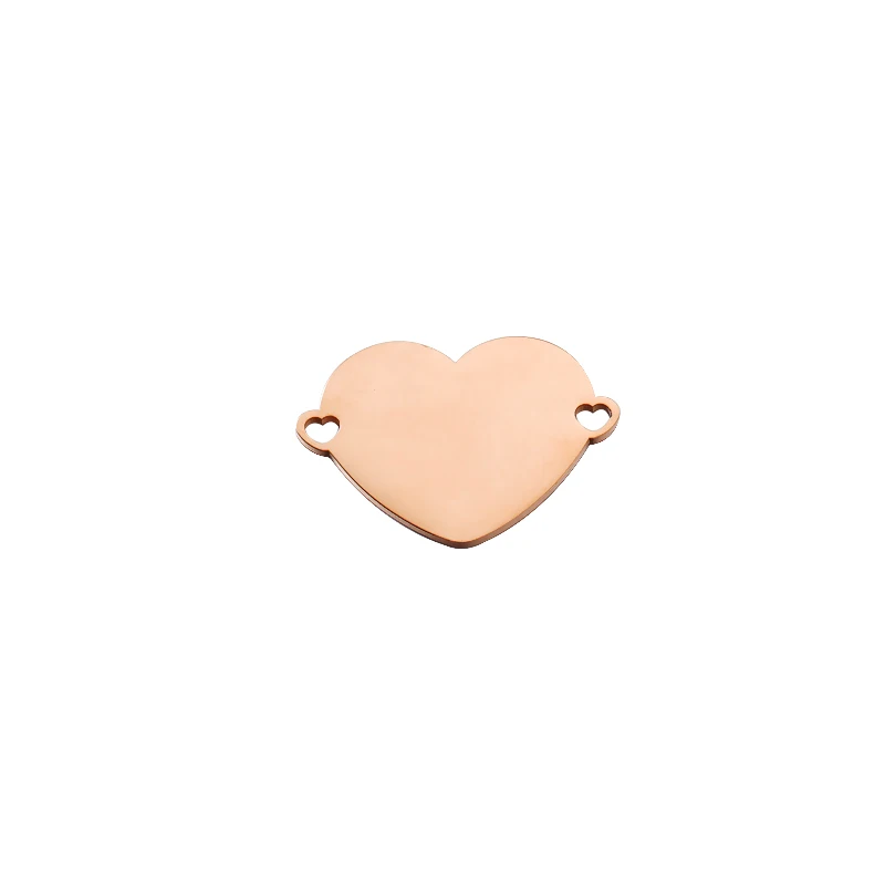 Fnixtar Stainless Steel Mirror Polished Heart Love Charms Connectors For Women Necklace Bracelet DIY 10piece/lot