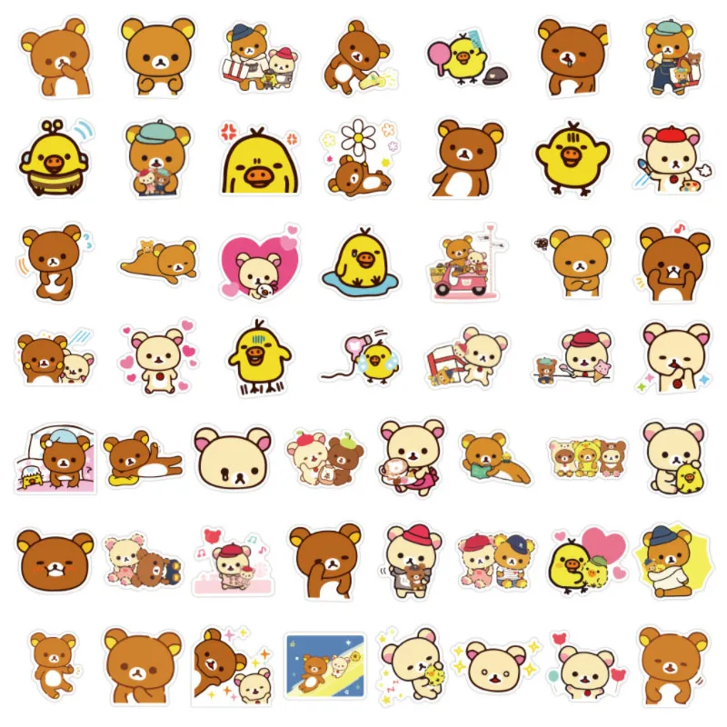 10/30/50/100pcs New Rilakkuma Diy Phone Snowboard Laptop Luggage Birthday Party Gift Fridge Guitar Graffiti Classic Stickers