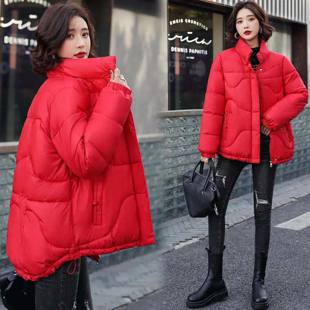 Vielleicht Winter Jacket Women Stand Collar Female Parkas Thicken Outerwear Solid Winter Coat Short Cotton Padded Women Clothing
