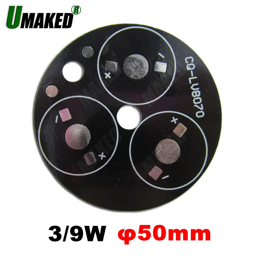 10 قطعة 3 واط 50 مللي متر led لوحة ألومنيوم لخرز الطاقة العالية ، لتقوم بها بنفسك 9 واط LED لوحة دارات مطبوعة لمبة إضاءة النازل الخ