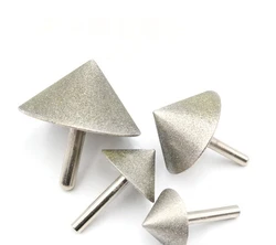 Electroplated diamond umbrella chamfering cone grinding head stone trimming reaming grinding head apple round grinding deburring