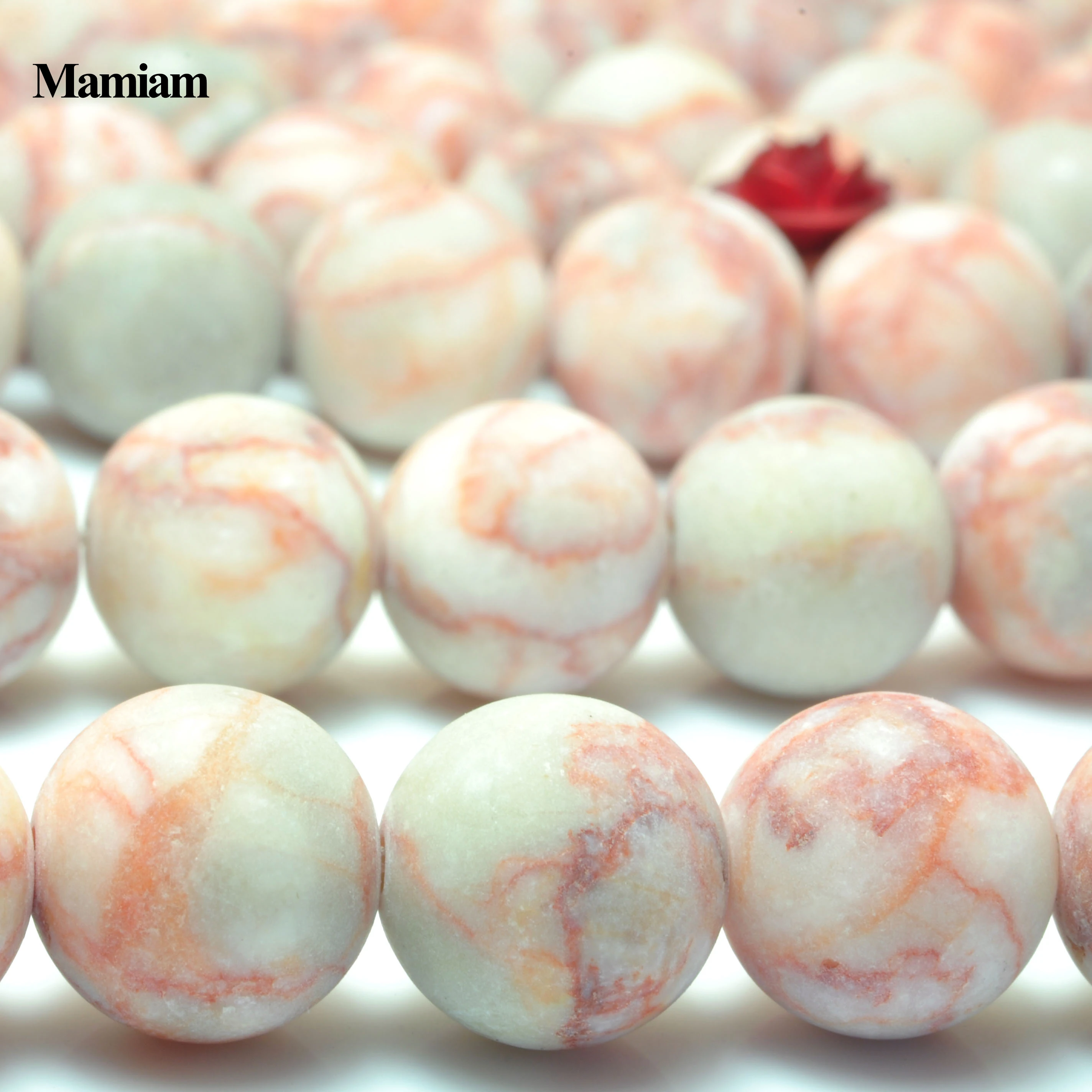 

Mamiam Natural Red Network Zebra Stripes Matte Round Beads Loose Stone Diy Bracelet Necklace Jewelry Making Gemstone Design