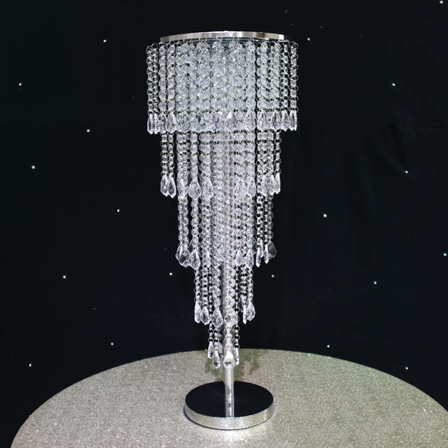 

10pcs)Acrylic Vase Column Flower Stand with Chandelier Crystals Geometric Wedding Centerpieces Bulk for Table yudao1660