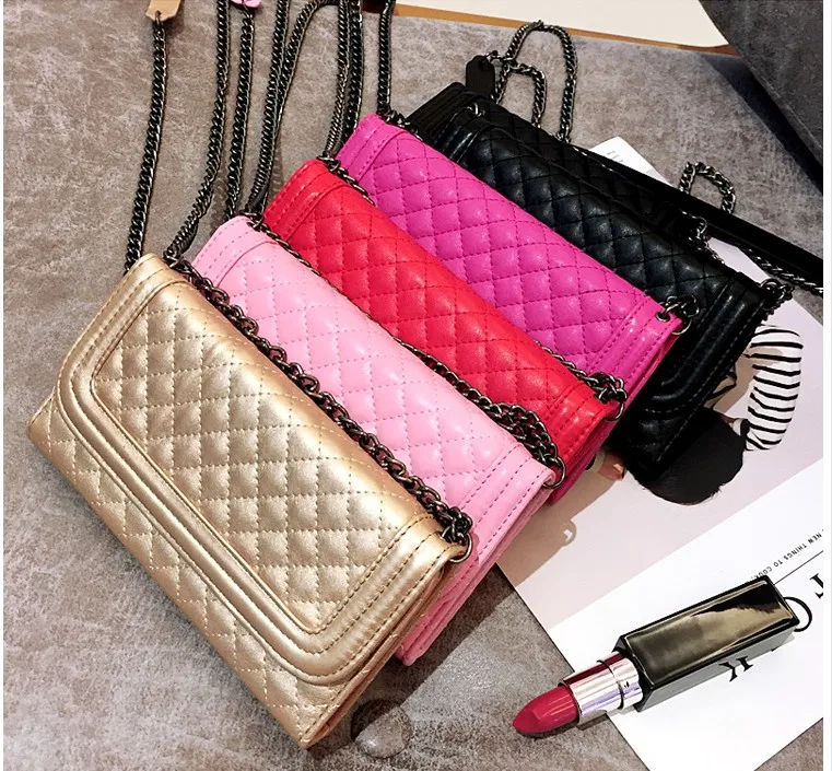 Luxury Crossbody Long Chain Bag For iphone 16 15 14 13 12 Pro Max Plus Fashion Folding Mirror Flip Wallet Leather Case Cover