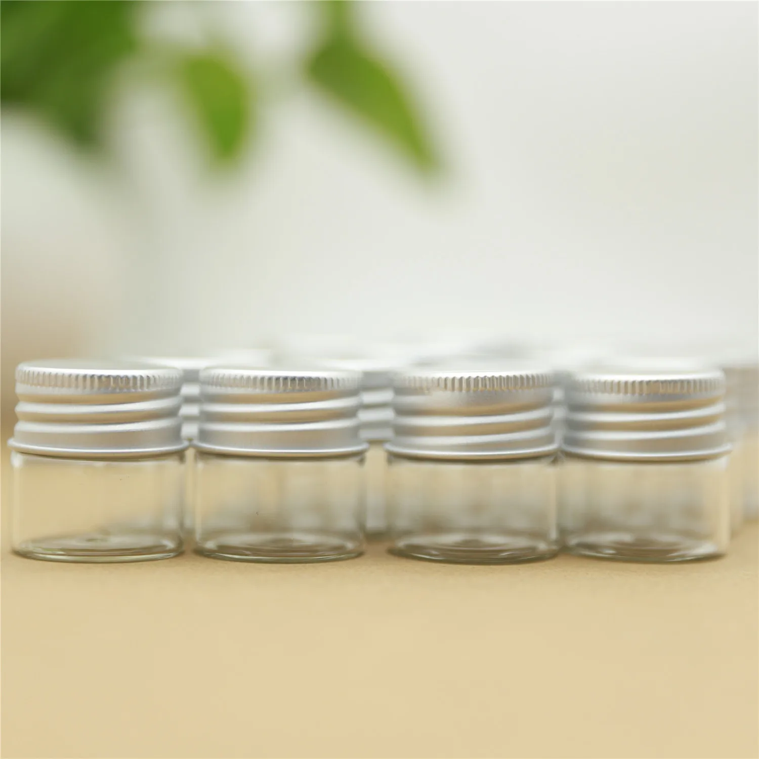 50pieces 30*30mm 10ml Small Glass Bottles Aluminum Caps Glass Jars Transparent Glass Containers DIY Craft Vial Bottles