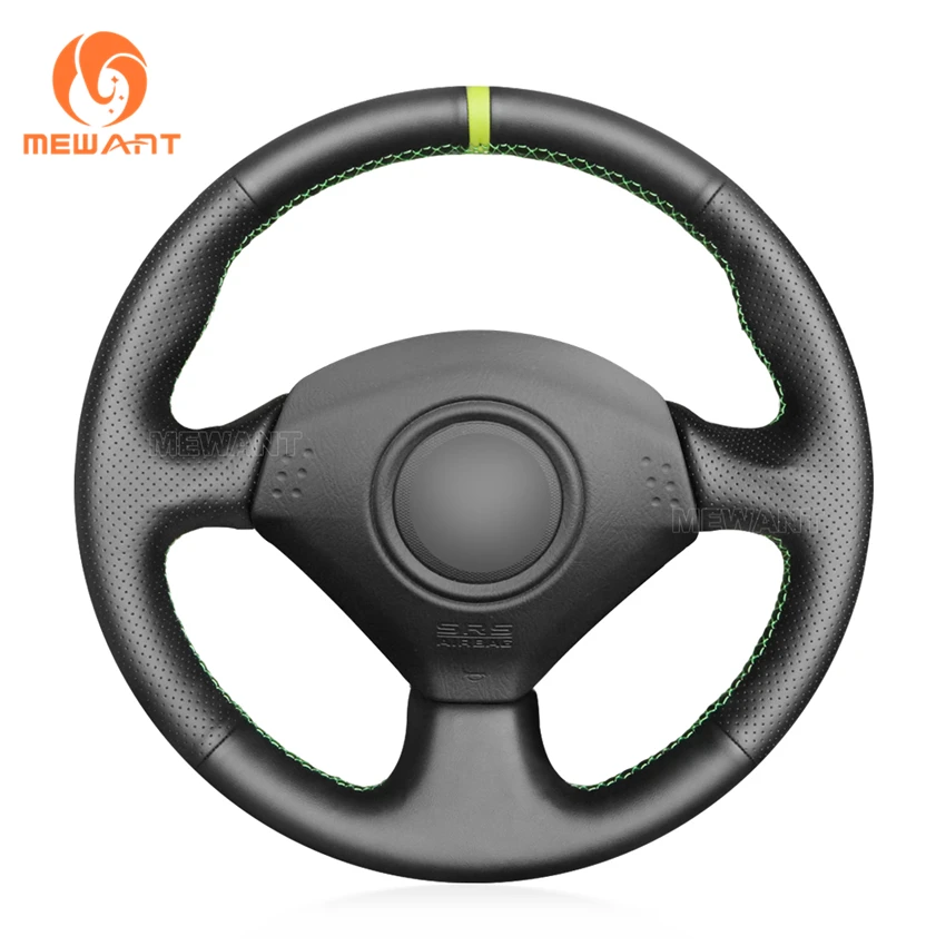 

MEWANT Black Artificial Leather Steering Wheel Cover for Honda S2000 Civic Type R Integra Insight Civic SI Acura RSX Car Wrap