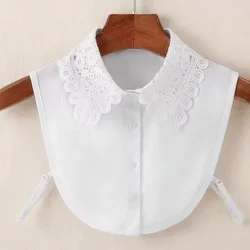 Accesorios de ropa de encaje Retro para mujer, camisa extraíble, cuello falso, blanco y negro, combina con todo, primavera y otoño, 2021