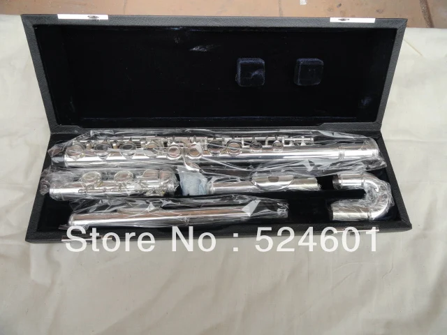 Student Children's Symphonic Elbow E Key To Split The 16 Holes Closed Flute Surface Silver Plated Flute With Case