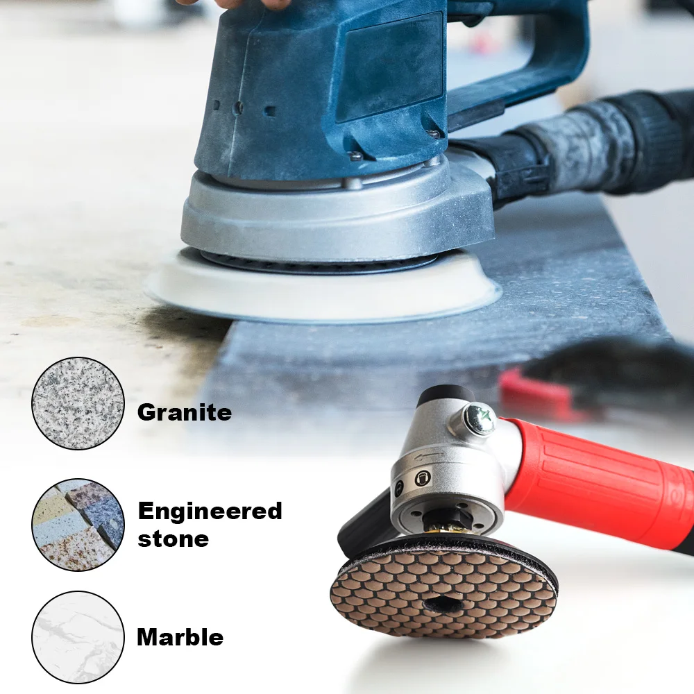 Miễn phí vận chuyển 4 inch kim cương linh hoạt đánh bóng pads 100 mét khô mài đĩa cho đá granite đá cẩm thạch countertop