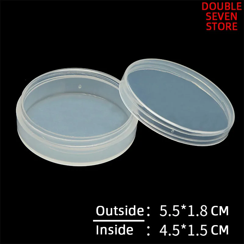 Outside 5.5cm*1.8cm Round PP Plastic Box Transparent mini portable plant and insect specimen coin collection box