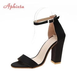 Aphixta Women Sandals Fashion Super High Square Heel Summer Shoes Square Heel Women Pump Plus Big Size 43 Woman