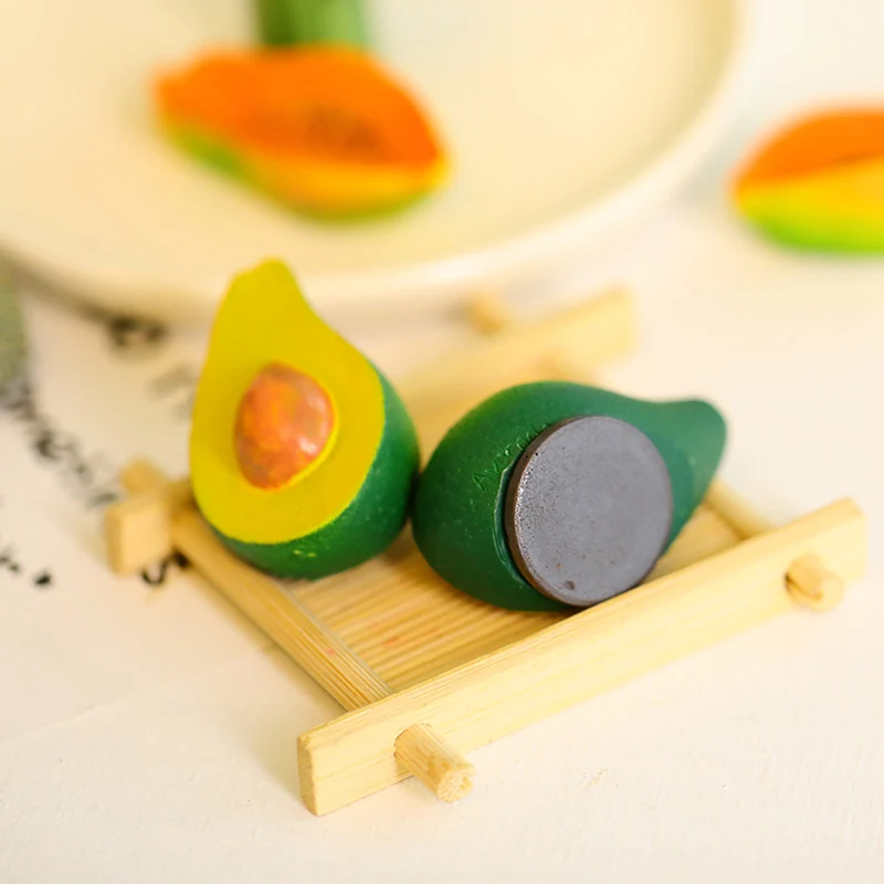 Creative magnet refrigerator cartoon lovely 3d simulation fruit papaya durian avocado magnet decoration magnet home decoration image 2