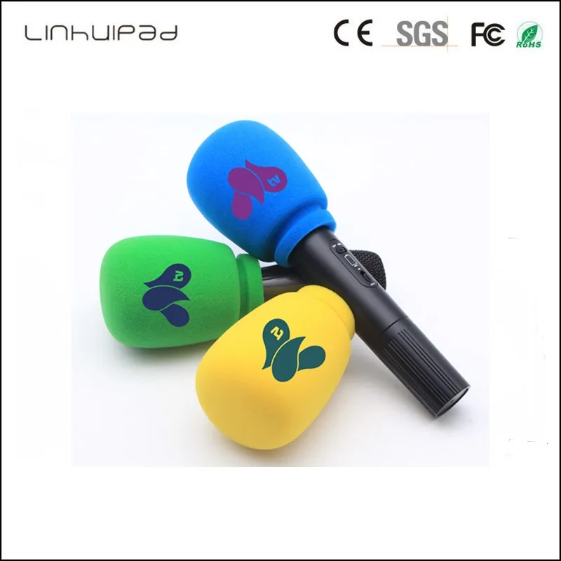 Linhuipad Q5 Linhuipad Q5 مقابلة محطة تلفزيون مخصصة ميكروفون الزجاج الأمامي كبير الحجم طباعة الشعار مراسل مراسل نادي كرة القدم رغوة الزجاج الأمامي