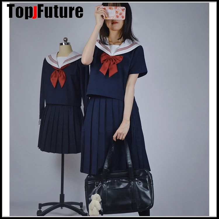 JK uniform MÄDCHEN sommer student college stil grundlegende klasse uniform sailor der anzug kurzarm LANGE ÄRMEL schlechte mädchen COSPLAY ANZÜGE