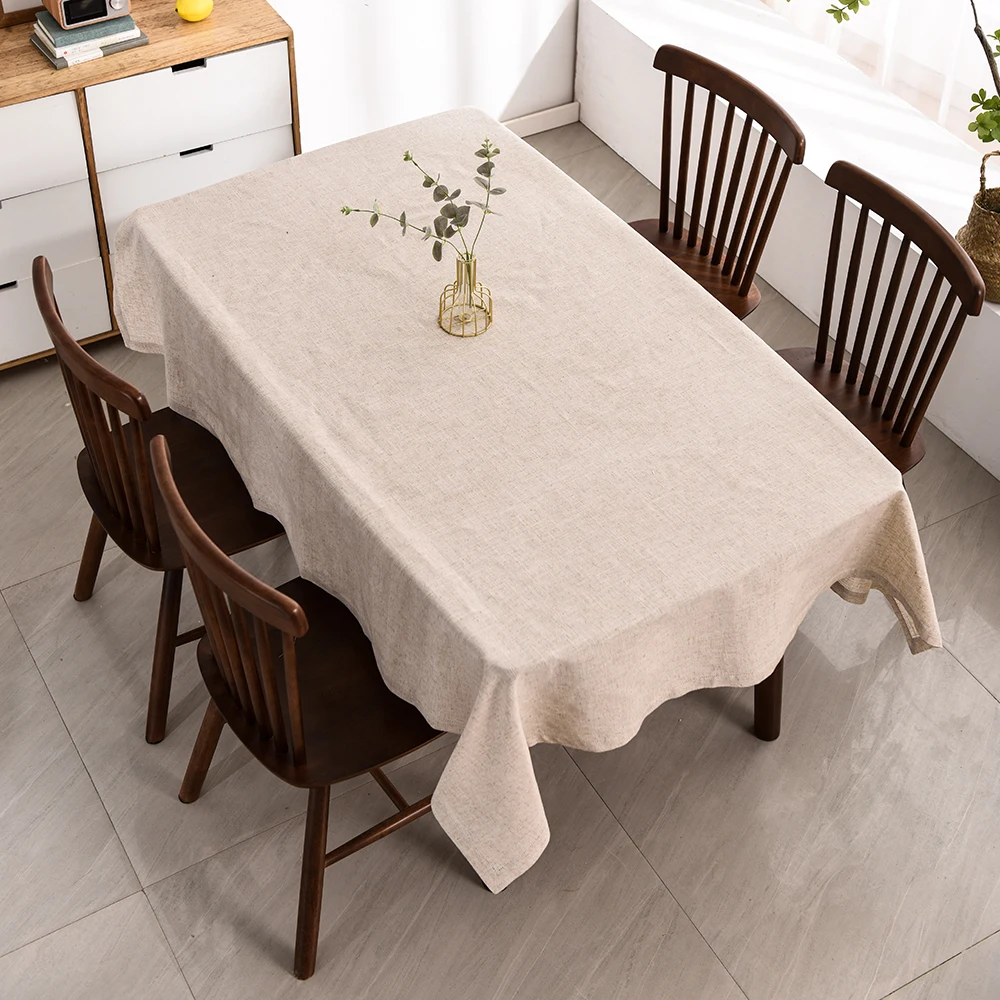 Linen CottonTablecloth With Waterproof Thicken Rectangular Wedding Home Dining Kitchen Creative Decorative Tea Table Cloth