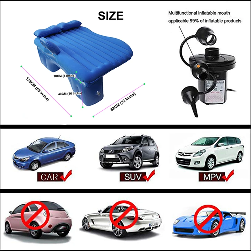 OGLAND Car Air Inflatable Travel Mattress Bed for Car Back Seat Mattress Multifunctional Sofa Pillow Outdoor Camping Mat Cushion