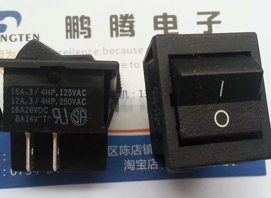 1PCS  Imported US ITW high current ship type (shaped) switch 4 feet 2 gear rocker power switch 16A250V