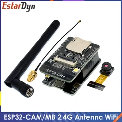 開発ボードESP32-CAM,ESP32-CAM-MB,microUSB,シリアルからwifi,5v,Bluetooth,ov2640カメラ,ch340,ch340g