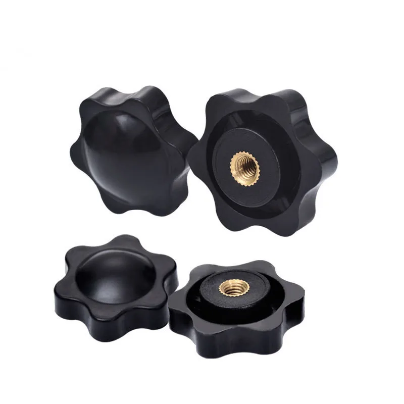 5pcs M4/M5/M6/M8/M10/M12 Black Thumb Nuts Clamping Knob Manual Nuts Plum Hand Tighten Nuts Handle Thread Mechanical