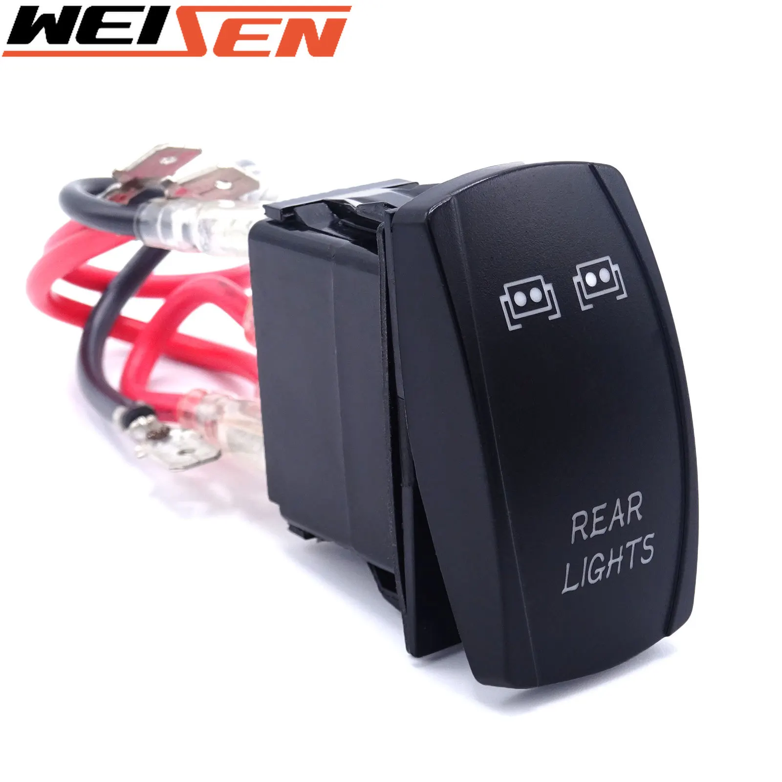 5 Pin Laser Rear Lights Rocker Switch  20A/12V On-Off Blue LED Light Toggle Button