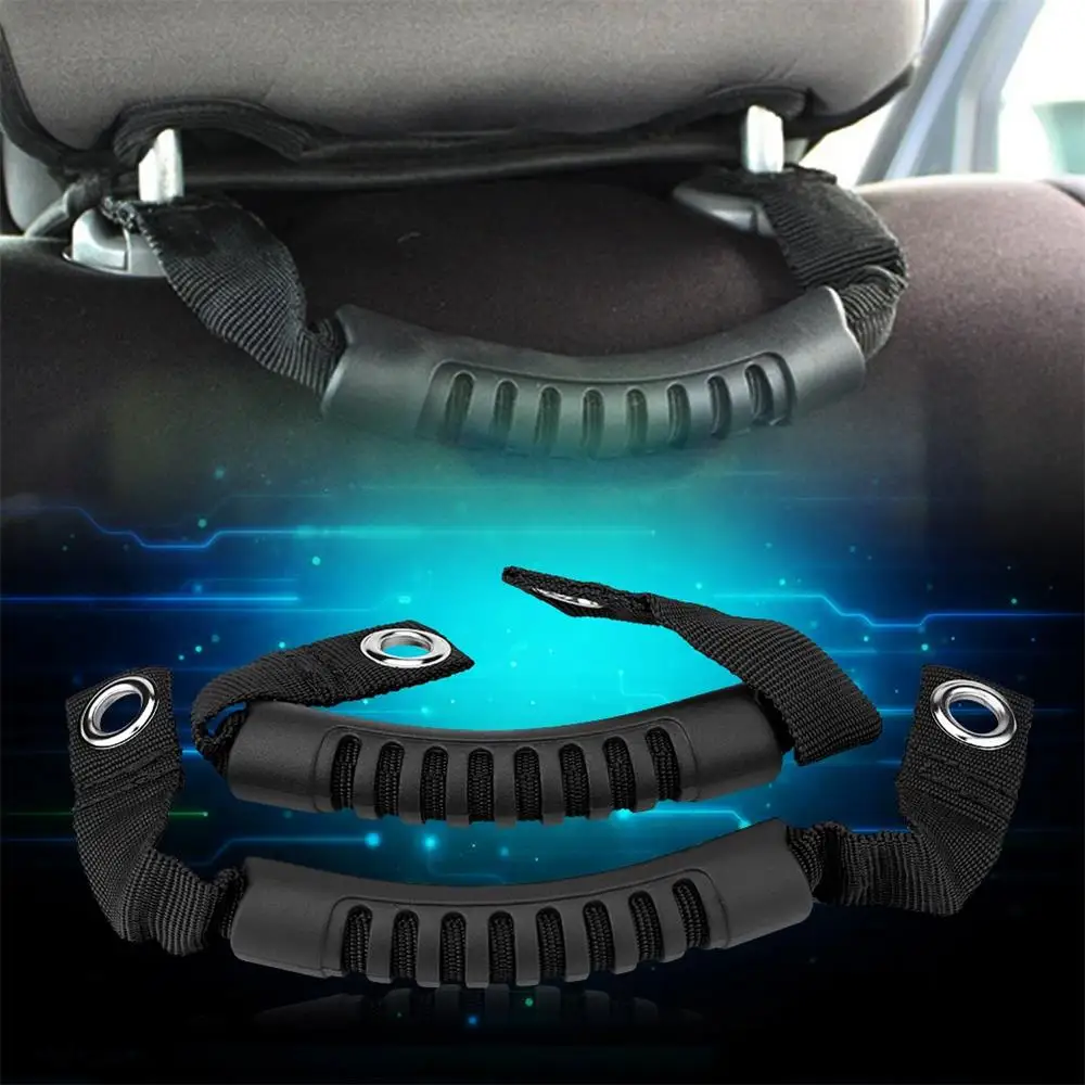 2PCS For JEEP Wrangler 1995-2017 Car Rear Seat Back Headrest Grab Handle With Hole Set Auto Decoration Fit Vehicle Accessories