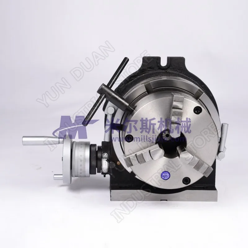 

100mm 4" Indexing Plate Rotary Table Vertical and Horizontal with 80mm 3" Chuck for CNC Milling Drilling Grinding Machine