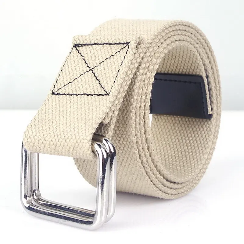 Unisex Double Rings Buckle Quick Release Belts Canvas Breathable Outdoor Leisure Women Sport Men Zinc Alloy Jeans Accessories