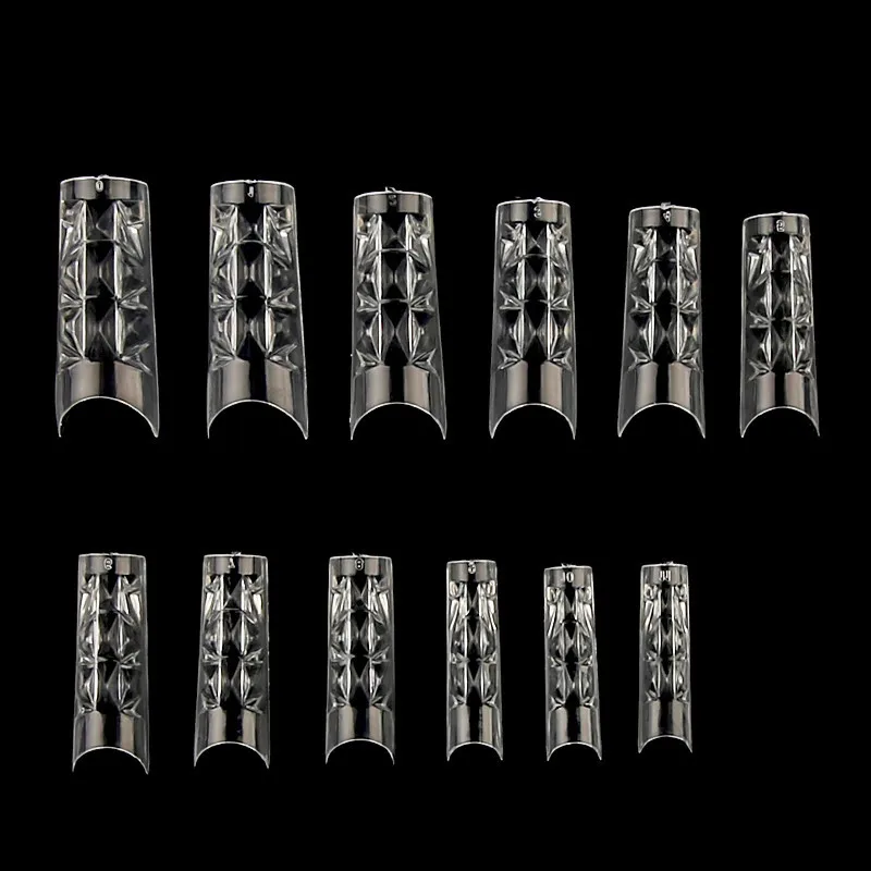 600pcs/pack Transparent Glaze False Nails Mosaic Nail Tips Glazed False Acrylic UV Gel Nail Polish Nail Art Tools 12 Sizes